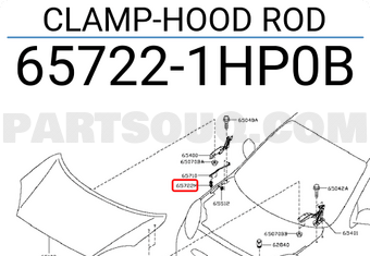 Nissan 657221HP0B CLAMP-HOOD ROD