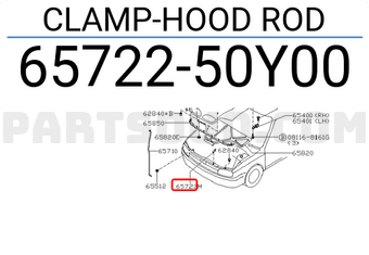Nissan 6572250Y00 CLAMP-HOOD ROD