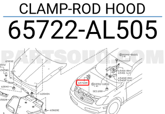 Nissan 65722AL505 CLAMP-ROD HOOD