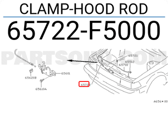 Nissan 65722F5000 CLAMP-HOOD ROD