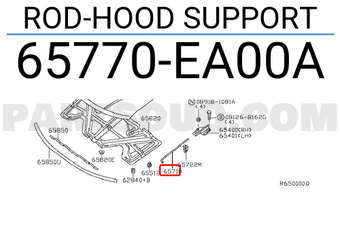 Nissan 65770EA00A ROD-HOOD SUPPORT