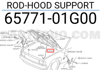Nissan 6577101G00 ROD-HOOD SUPPORT
