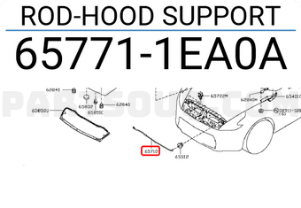Nissan 657711EA0A ROD-HOOD SUPPORT