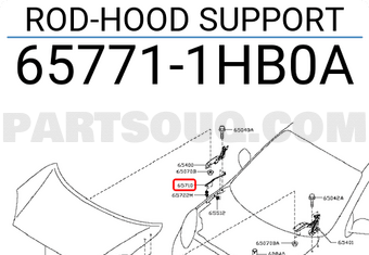 Nissan 657711HB0A ROD-HOOD SUPPORT