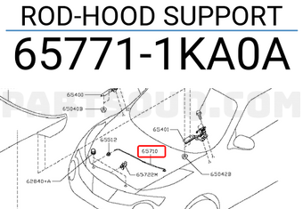 Nissan 657711KA0A ROD-HOOD SUPPORT