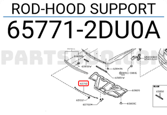 Nissan 657712DU0A ROD-HOOD SUPPORT