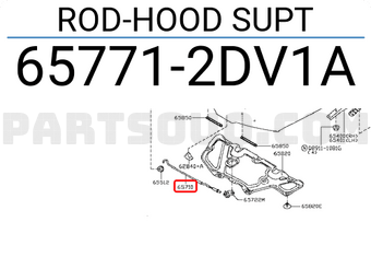 Nissan 657712DV1A ROD-HOOD SUPT