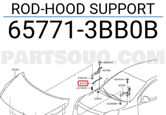 Nissan 657713BB0B ROD-HOOD SUPPORT