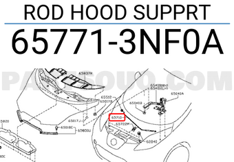 Nissan 657713NF0A ROD HOOD SUPPRT