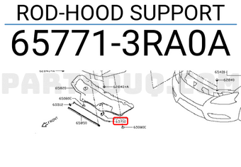 Nissan 657713RA0A ROD-HOOD SUPPORT