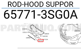 Nissan 657713SG0A ROD-HOOD SUPPOR