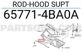 Nissan 657714BA0A ROD-HOOD SUPT
