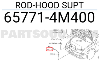 Nissan 657714M400 ROD-HOOD SUPT