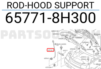 Nissan 657718H300 ROD-HOOD SUPPORT