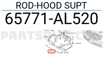 Nissan 65771AL520 ROD-HOOD SUPT
