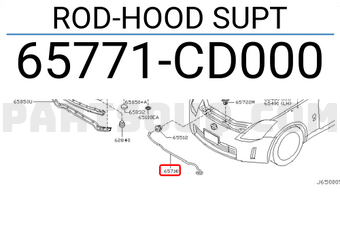 Nissan 65771CD000 ROD-HOOD SUPT