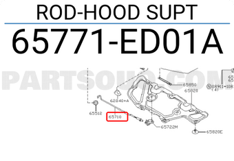 Nissan 65771ED01A ROD-HOOD SUPT