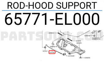 Nissan 65771EL000 ROD-HOOD SUPPORT