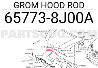 Nissan 657738J00A GROM HOOD ROD