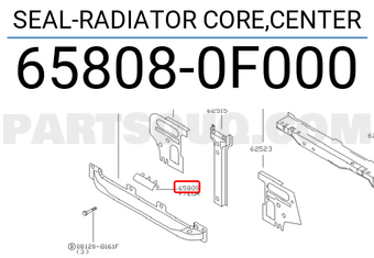 Nissan 658080F000 SEAL-RADIATOR CORE,CENTER