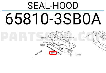 Nissan 658103SB0A SEAL-HOOD