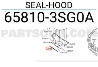 Nissan 658103SG0A SEAL-HOOD