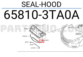 Nissan 658103TA0A SEAL-HOOD