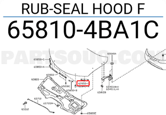 Nissan 658104BA1C RUB-SEAL HOOD F