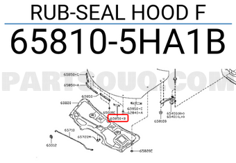 Nissan 658105HA1B RUB-SEAL HOOD F