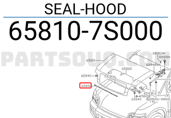 Nissan 658107S000 SEAL-HOOD