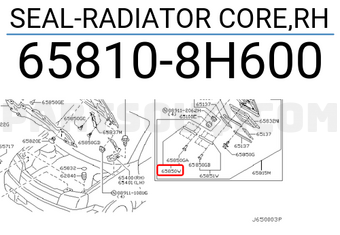 Nissan 658108H600 SEAL-RADIATOR CORE,RH
