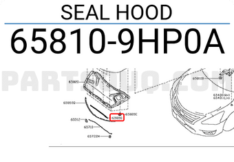 Nissan 658109HP0A SEAL HOOD