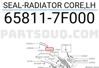 Nissan 658117F000 SEAL-RADIATOR CORE,LH