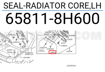 Nissan 658118H600 SEAL-RADIATOR CORE,LH