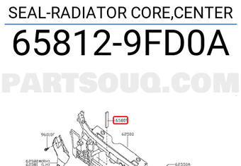 Nissan 658129FD0A SEAL-RADIATOR CORE,CENTER
