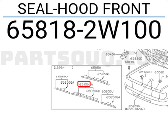 Nissan 658182W100 SEAL-HOOD FRONT