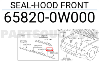 Nissan 658200W000 SEAL-HOOD FRONT