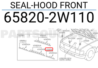 Nissan 658202W110 SEAL-HOOD FRONT