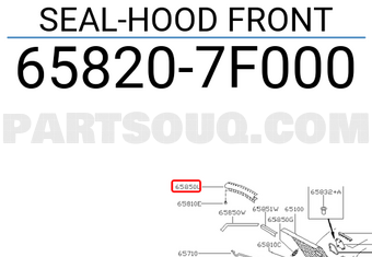 Nissan 658207F000 SEAL-HOOD FRONT