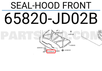Nissan 65820JD02B SEAL-HOOD FRONT
