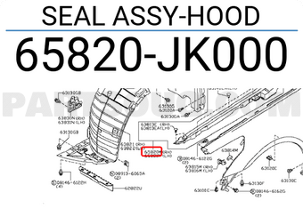 Nissan 65820JK000 SEAL ASSY-HOOD