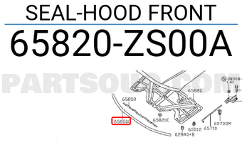 Nissan 65820ZS00A SEAL-HOOD FRONT