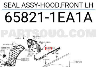 Nissan 658211EA1A SEAL ASSY-HOOD,FRONT LH