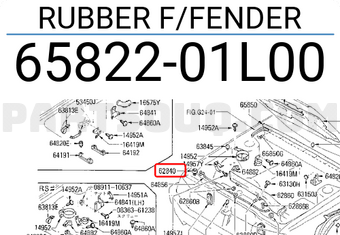 Nissan 6582201L00 RUBBER F/FENDER