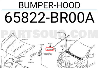 Nissan 65822BR00A BUMPER-HOOD