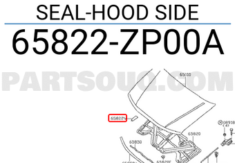 Nissan 65822ZP00A SEAL-HOOD SIDE