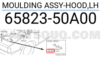 Nissan 6582350A00 MOULDING ASSY-HOOD,LH
