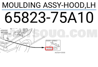 Nissan 6582375A10 MOULDING ASSY-HOOD,LH
