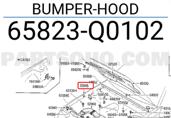 Nissan 65823Q0102 BUMPER-HOOD