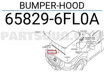 Nissan 658296FL0A BUMPER-HOOD